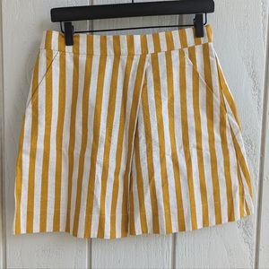 Sunhee Moon Linen Striped Faux wrap skirt 1